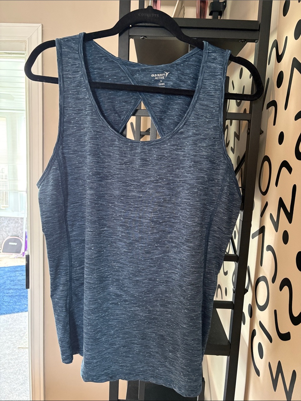 XL Old Navy Women's Heathered Navy Blue Active Tank Top